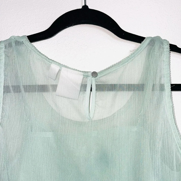 LC Lauren Conrad Mint Green Sequin Chiffon Lined Tank Top Xsmall Women’s - Picture 6 of 11